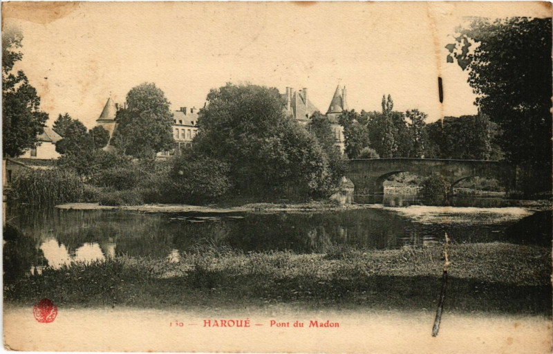 Carte postale ancienne Haroue - Pont du Madon à Haroué