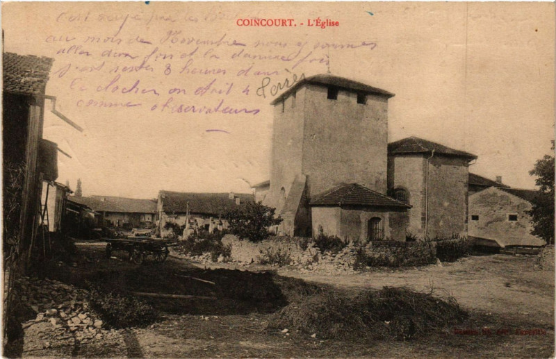 Carte postale ancienne Coincourt - L'Eglise à Coincourt