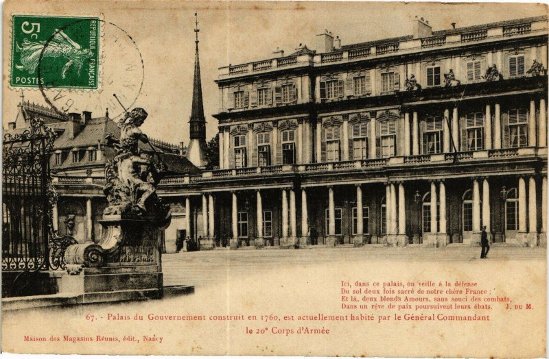 Carte postale ancienne Palais du Gouvernement construit en 1760