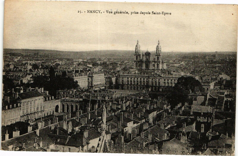 Carte postale ancienne Nancy-Vue générale prise depuis Saint Epvre à Nancy