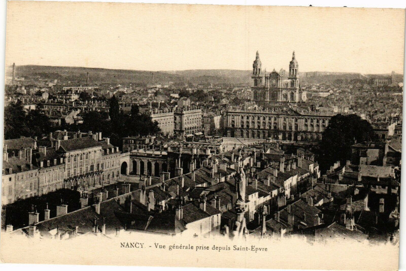 Carte postale ancienne Nancy-Vue générale prise depuis Saint Epvre à Nancy