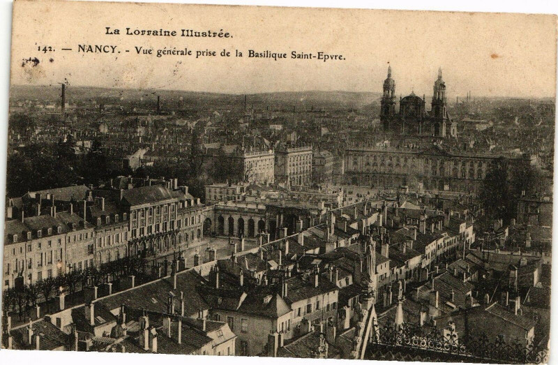 Carte postale ancienne Nancy-Vue générale prise de la Basilique Saint Epvre à Nancy