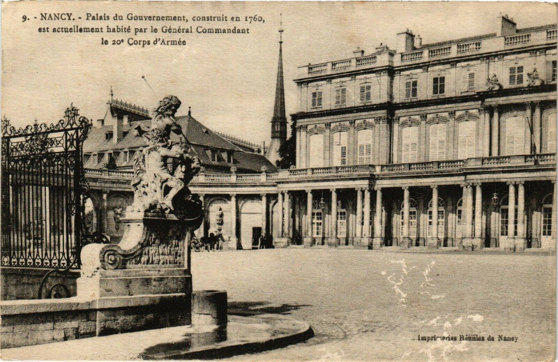 Carte postale ancienne Nancy-Palais du Gouvernement à Nancy