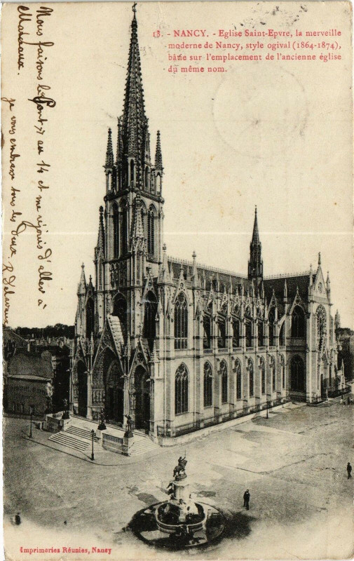 Carte postale ancienne Nancy-Eglise Saint Epvre la merveille moderne de Nancy à Nancy