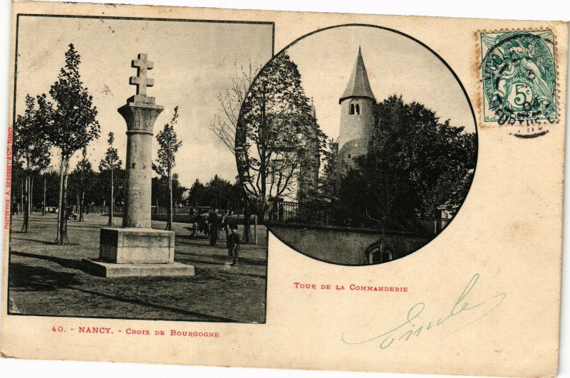Carte postale ancienne Nancy-Croix de Bourgogne à Nancy