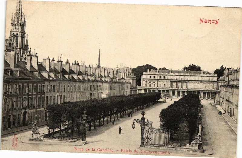 Carte postale ancienne Nancy-Place de la Carriére-Palais du Gouvernement à Nancy