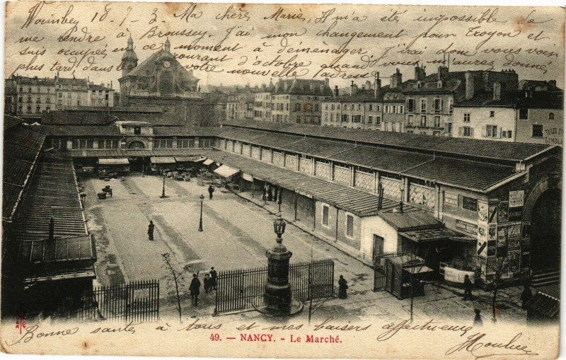 Carte postale ancienne Nancy-Le Marché à Nancy