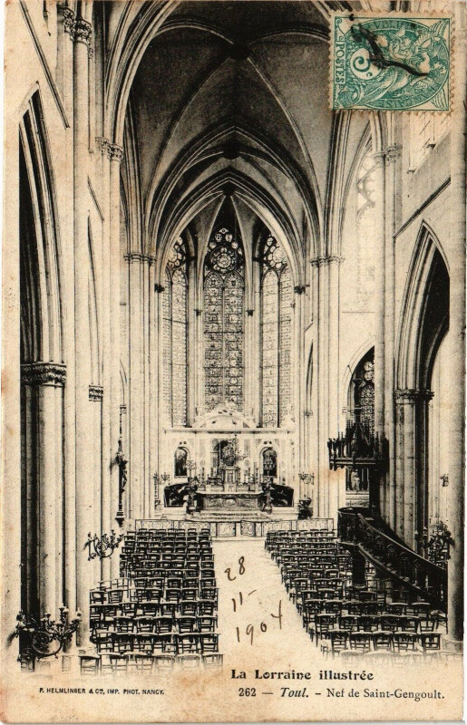 Carte postale ancienne Toul-Nef de Saint Gengoult à Toul