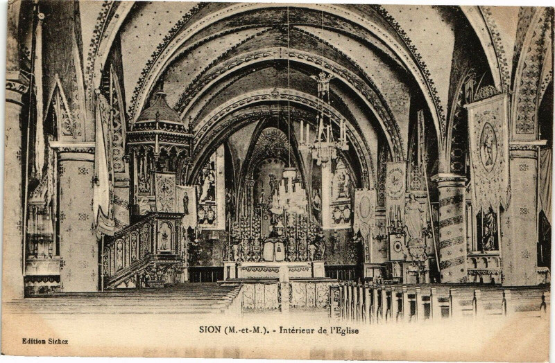 Carte postale ancienne Sion-Intérieur de l'Eglise
