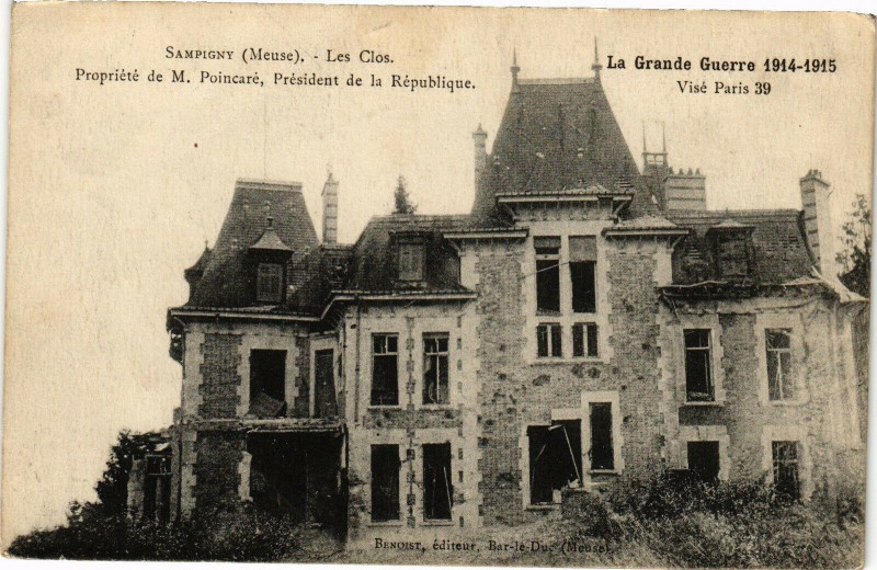 Carte postale ancienne Sampigny-Les Clos-Propriété de M.Poincaré-Président de la République
