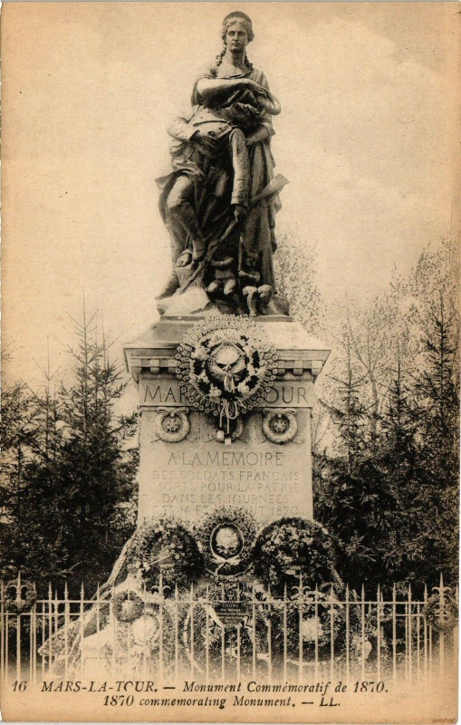 Carte postale ancienne Mars la Tour-Monument Commémoratif de 1870 à Mars-la-Tour