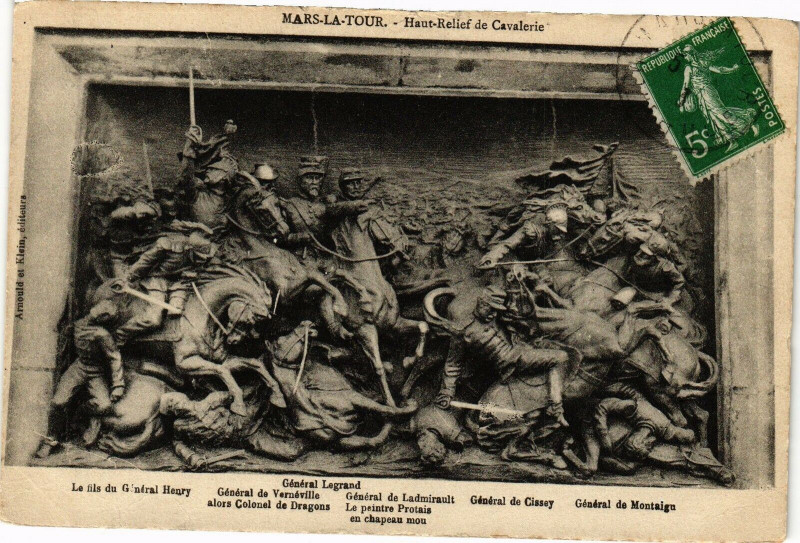 Carte postale ancienne Mars la Tour-Haut Relief de Cavalerie à Mars-la-Tour