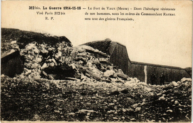Carte postale ancienne Le Fort de Vaux-Dont l'héroique résistance de nos hommes