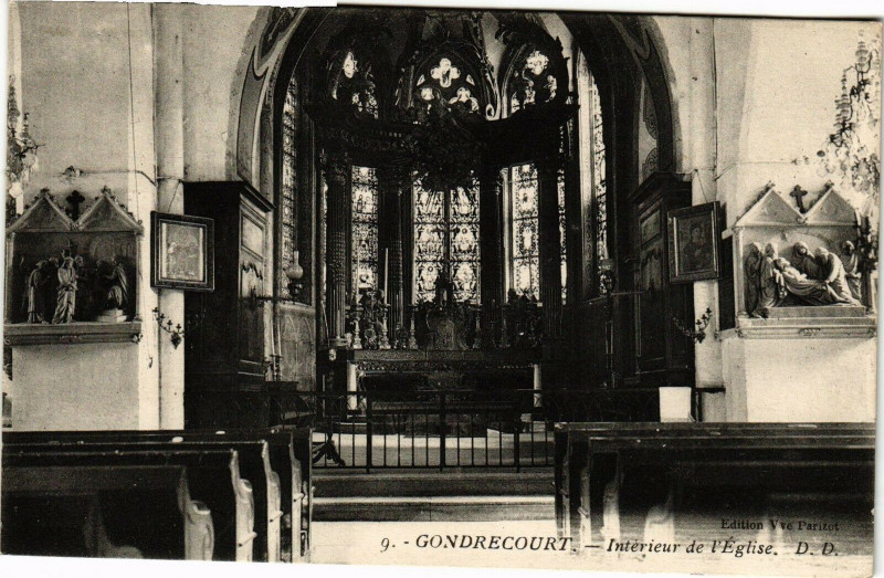 Carte postale ancienne Gondrecourt-Intérieur de l'Eglise
