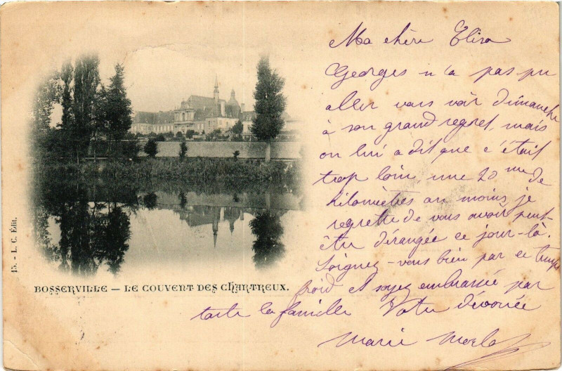 Carte postale ancienne Bosserville-Le couvent des Chartreux