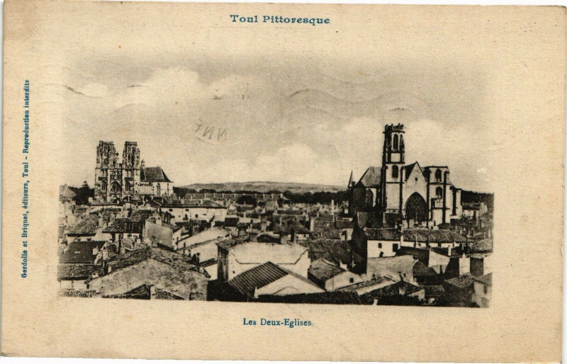 Carte postale ancienne Toul-Les Deux Eglises à Toul