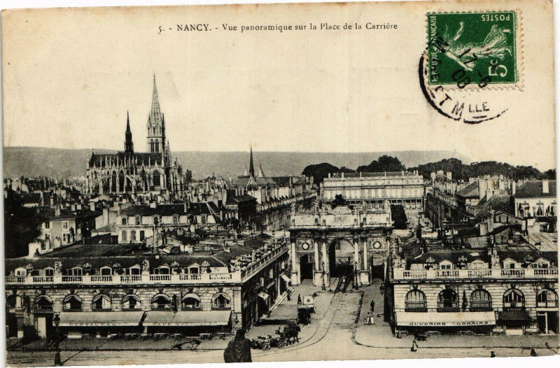 Carte postale ancienne Nancy-Vue panoramique sur la Place de la Carriére à Nancy