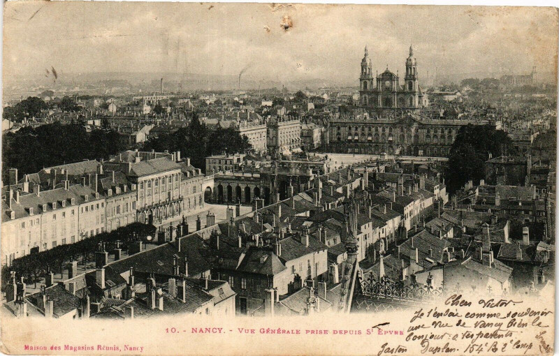 Carte postale ancienne Nancy-Vue générale prise depuisSaint-Epvre à Nancy