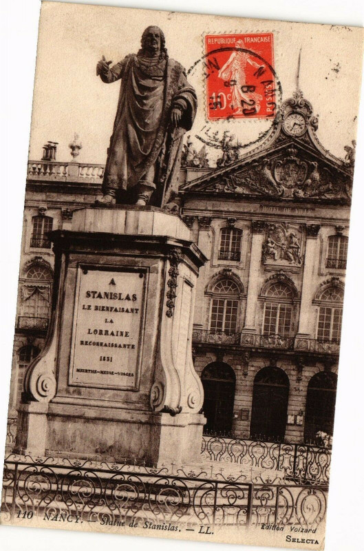 Carte postale ancienne Nancy-Statue de Stanislas à Nancy