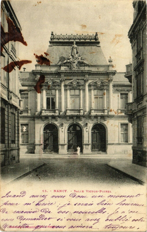 Carte postale ancienne Nancy-Salle Victor Poirel à Nancy