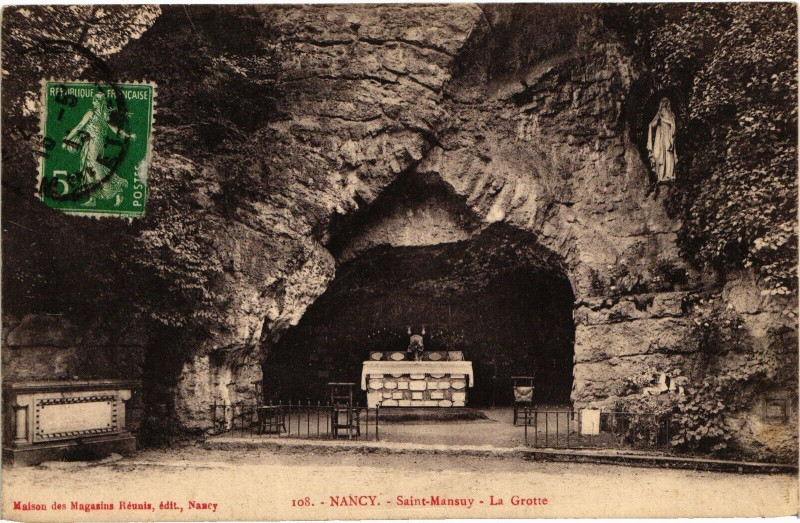 Carte postale ancienne Nancy-Saint Mansuy-La Grotte à Nancy