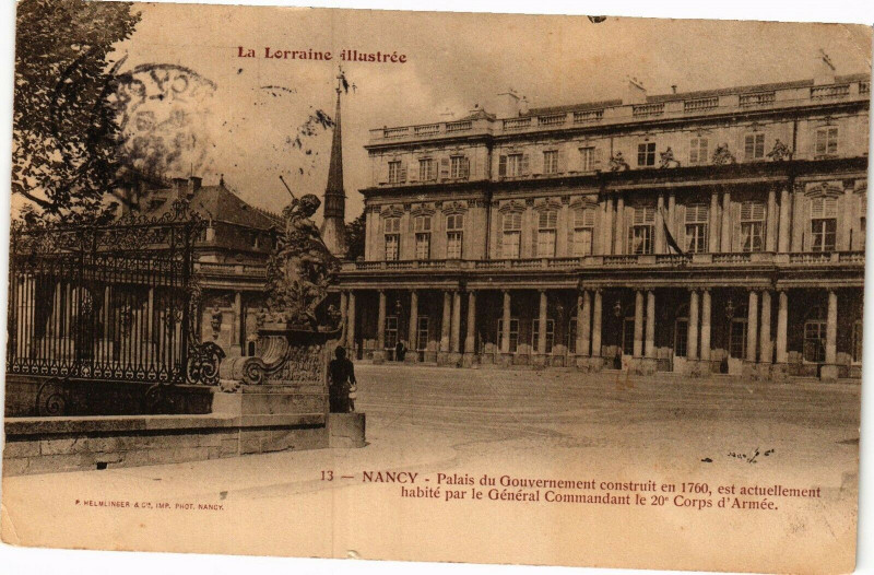 Carte postale ancienne Nancy-Palais du Gouvernement construit en 1760 à Nancy