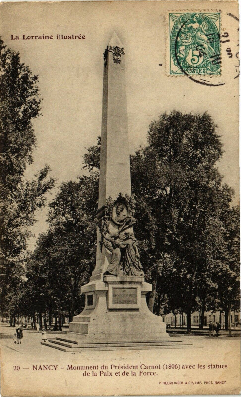 Carte postale ancienne Nancy-Monument du Président Carnot à Nancy