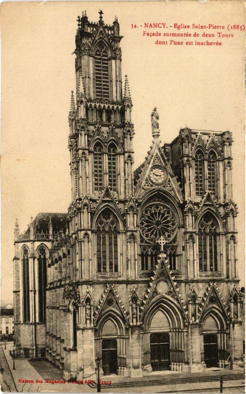 Carte postale ancienne Nancy-Eglise Saint Pierre à Nancy