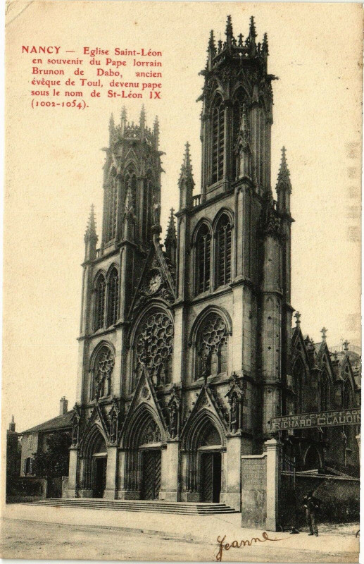Carte postale ancienne Nancy-Eglise Saint Léon à Nancy