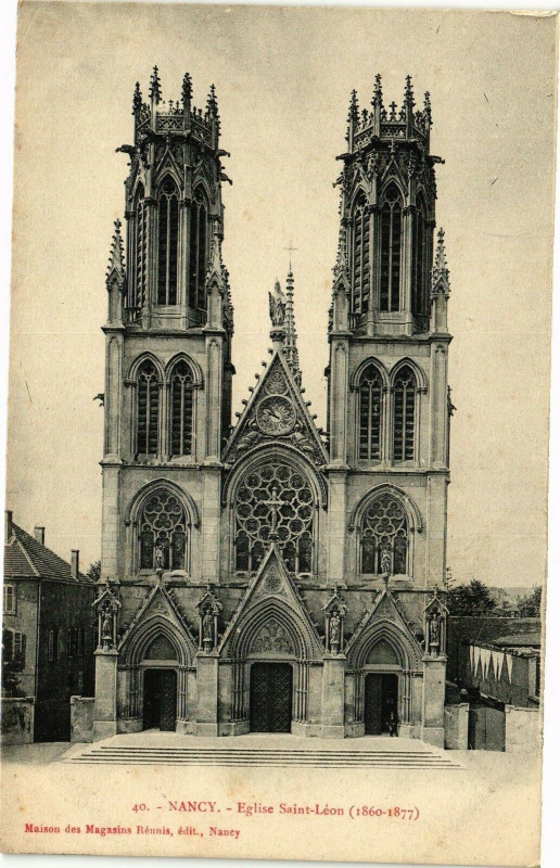 Carte postale ancienne Nancy-Eglise Saint Léon à Nancy