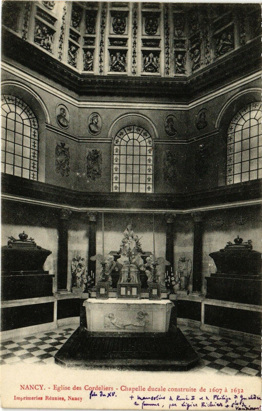 Carte postale ancienne Nancy-Eglise des Cordeliers à Nancy