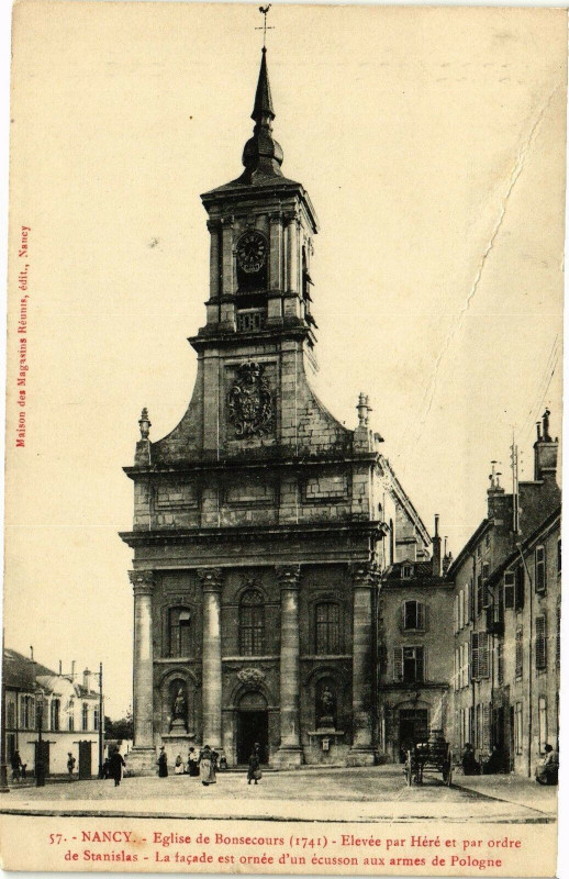 Carte postale ancienne Nancy-Eglise de Bonsecours à Nancy