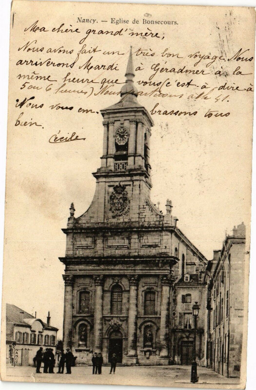 Carte postale ancienne Nancy-Eglise de Bonsecours à Nancy