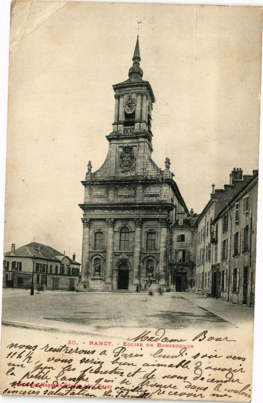 Carte postale ancienne Nancy-Eglise de Bonsecours à Nancy