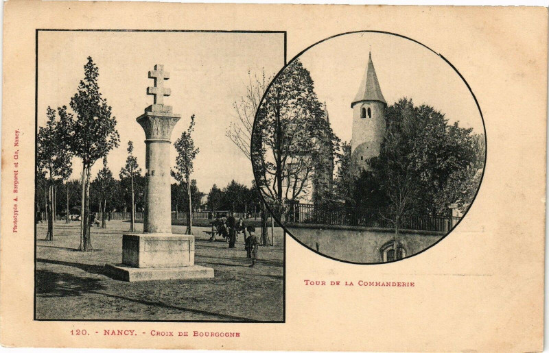 Carte postale ancienne Nancy-Croix de Bourgogne-Tour de la Commanderie à Nancy