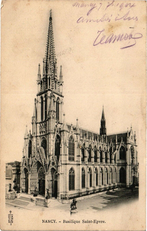 Carte postale ancienne Nancy-Basilique Saint Epvre à Nancy