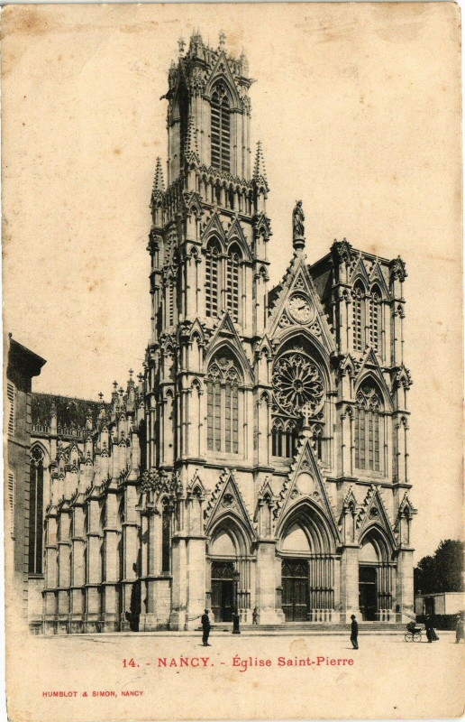 Carte postale ancienne Nancy-Eglise Saint Pierre à Nancy