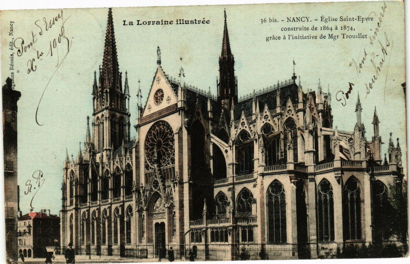 Carte postale ancienne Nancy-Eglise Saint Epvre à Nancy