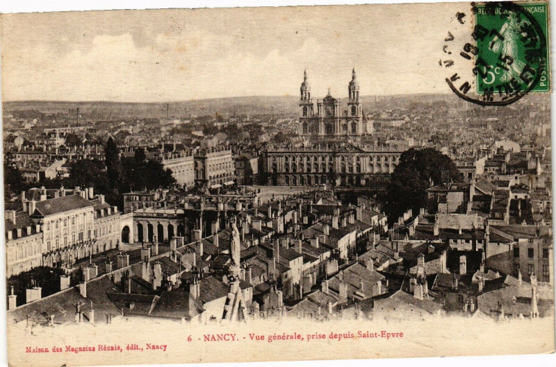 Carte postale ancienne Nancy-Vue générale prise depuis Saint Epvre à Nancy