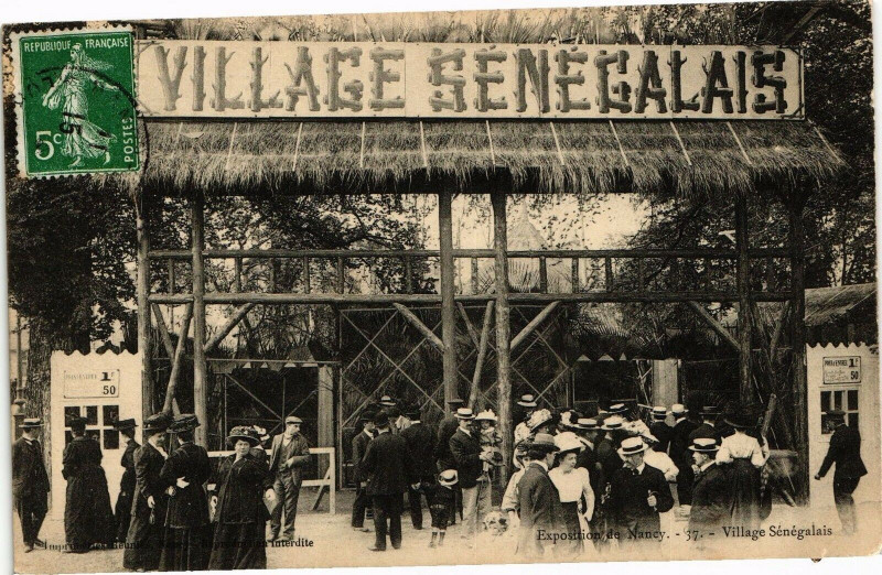 Carte postale ancienne Nancy-Village Sénégalais à Nancy