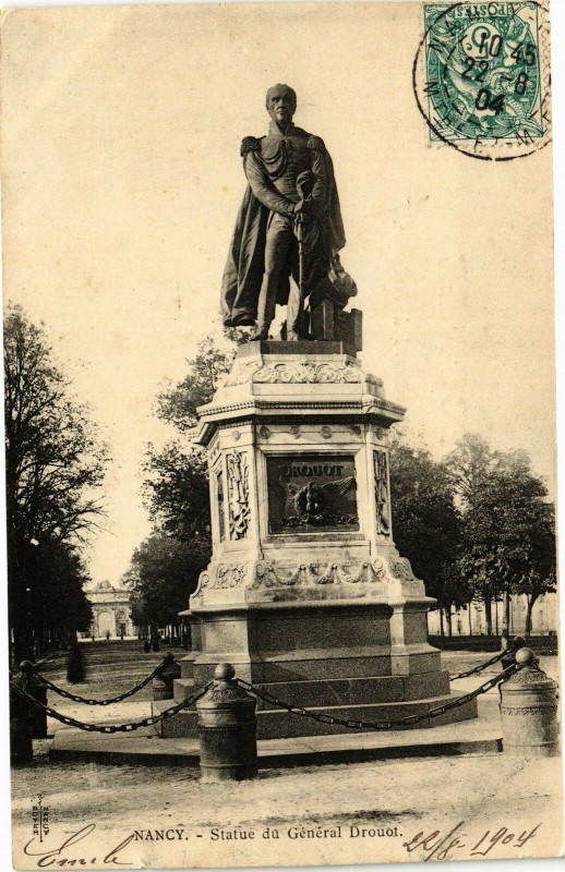 Carte postale ancienne Nancy-Statue du Général Drouot à Nancy