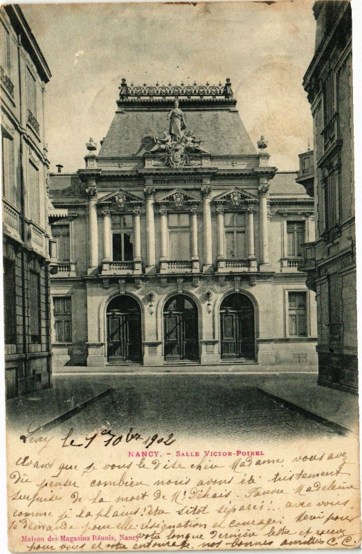 Carte postale ancienne Nancy-Salle Victor Poirel à Nancy