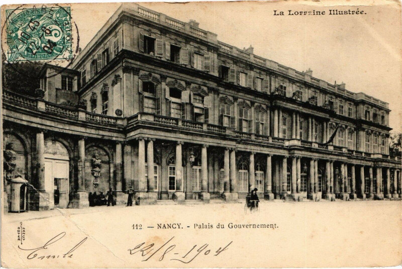 Carte postale ancienne Nancy-Palais du Gouvernement à Nancy