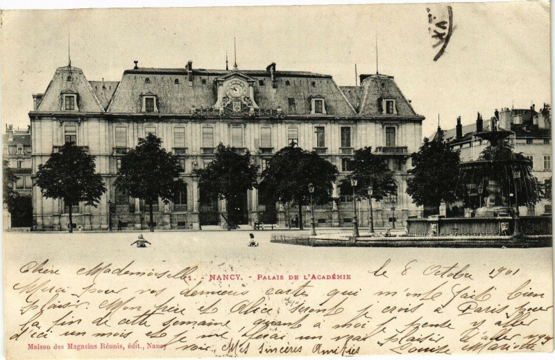 Carte postale ancienne Nancy-Palais de l'Académie à Nancy