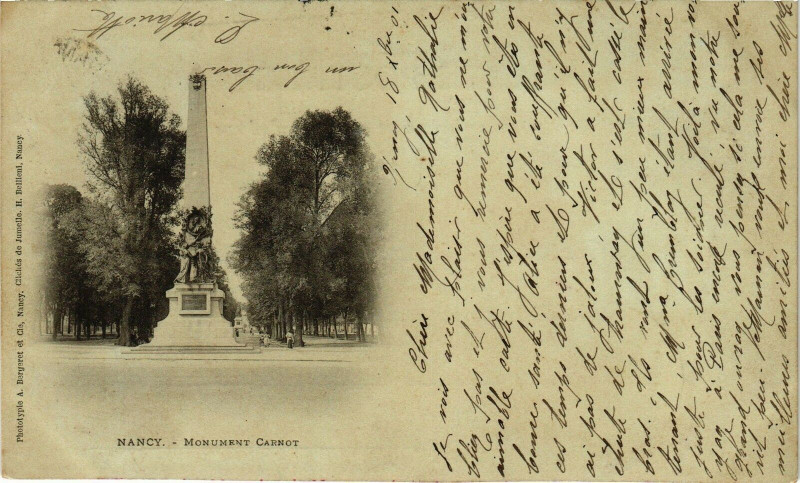 Carte postale ancienne Nancy-Monument Carnot à Nancy