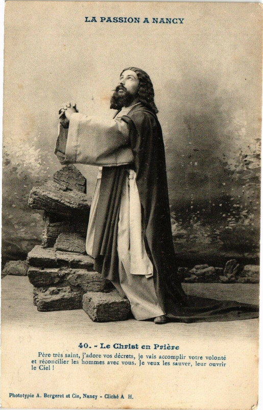 Carte postale ancienne Nancy-Le Christ en Priére à Nancy