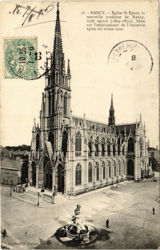 Carte postale ancienne Nancy-EgliseSaint-Epvre la merveille moderne de Nancy à Nancy