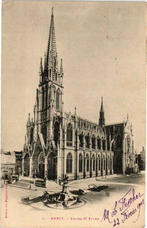 Carte postale ancienne Nancy-EgliseSaint-Epvre à Nancy