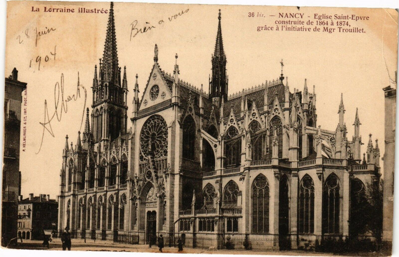 Carte postale ancienne Nancy-Eglise Saint Epvre à Nancy