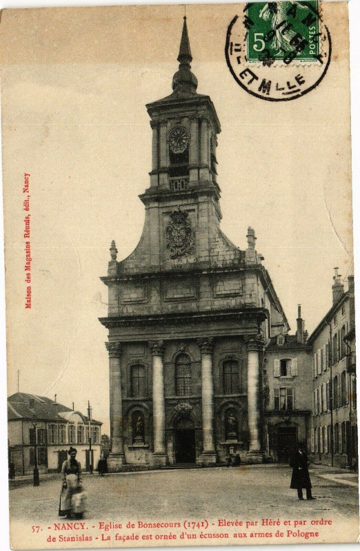 Carte postale ancienne Nancy-Eglise de Bonsecours à Nancy